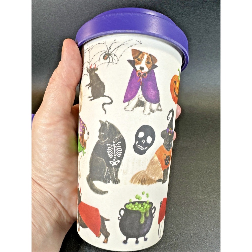 Halloween Dogs, Cats, Pumpkin Rat Spider Coffee Travel Cup